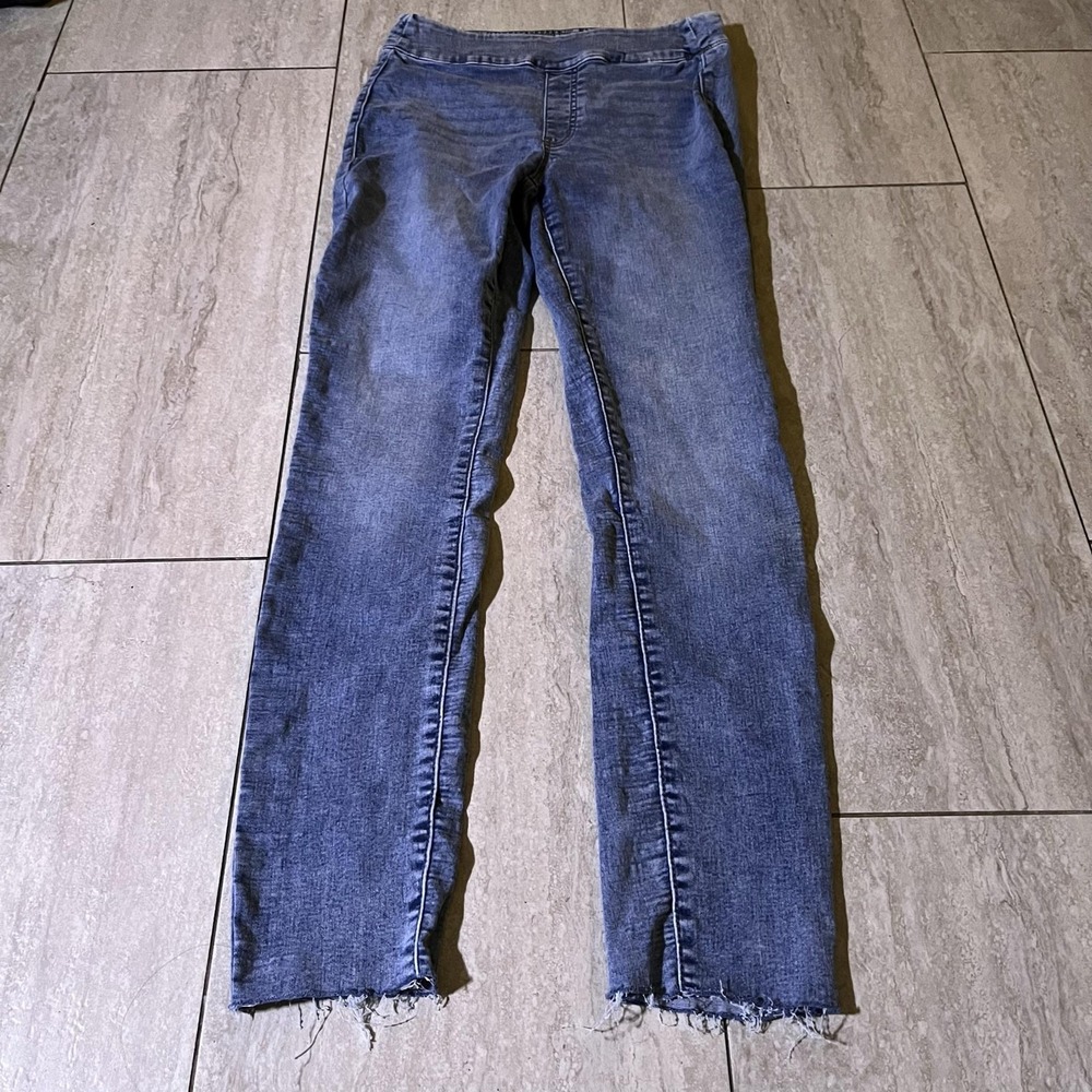 SO Jeans Womens 5 W27 Blue High Rise Jegging Elastic Waist Raw Hem Stretch Denim